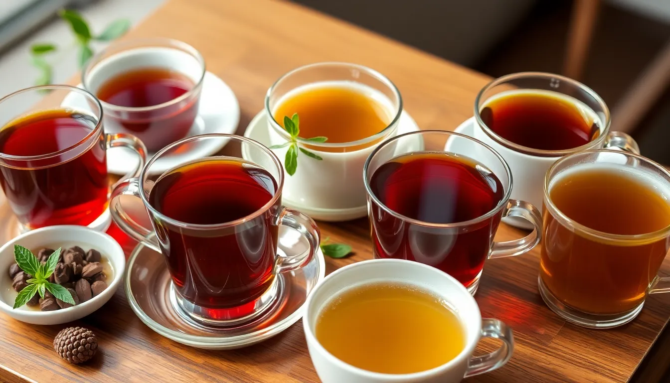 Herbal tea variety cups collection