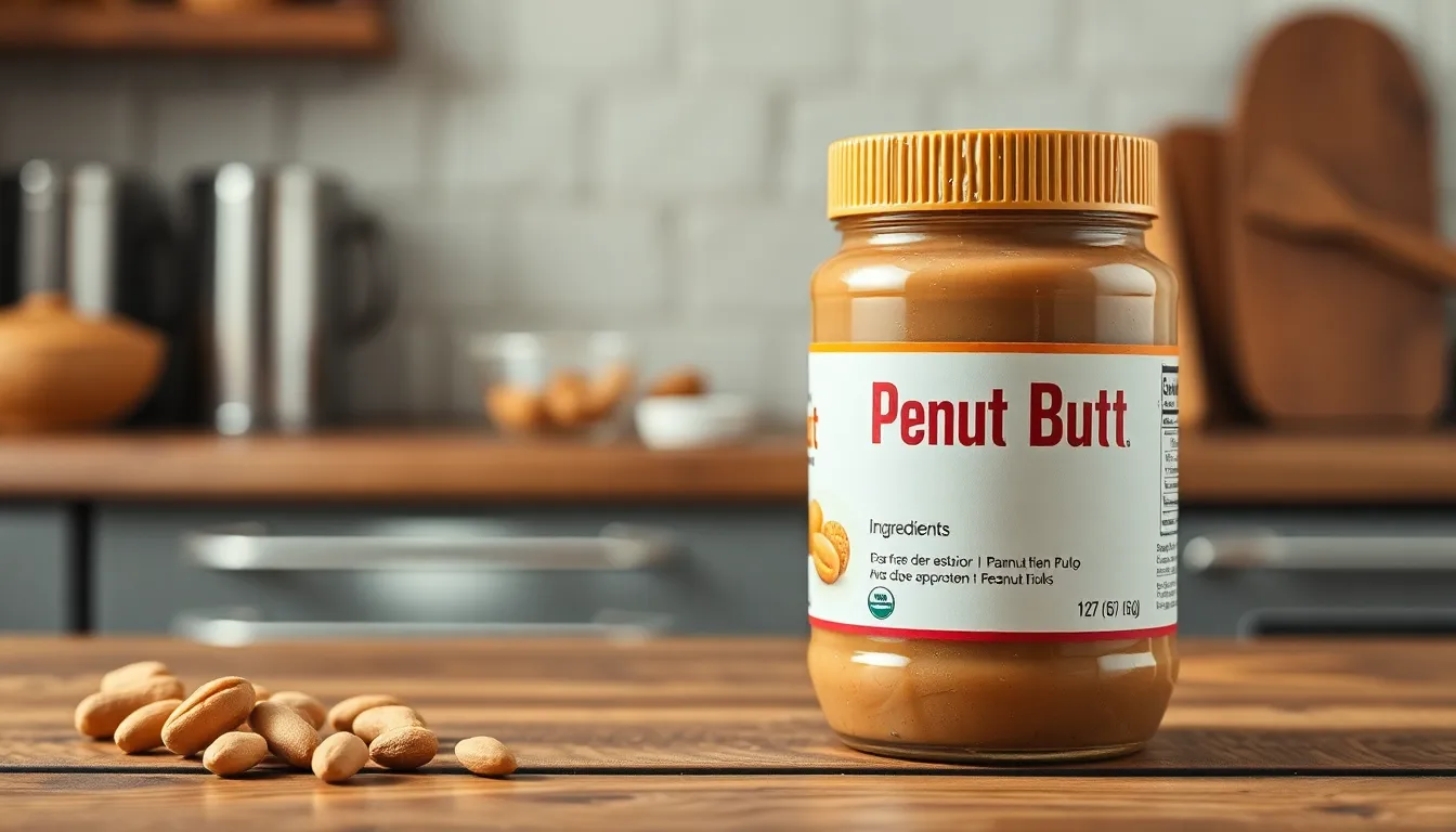 Peanut butter food label reading ingredient list