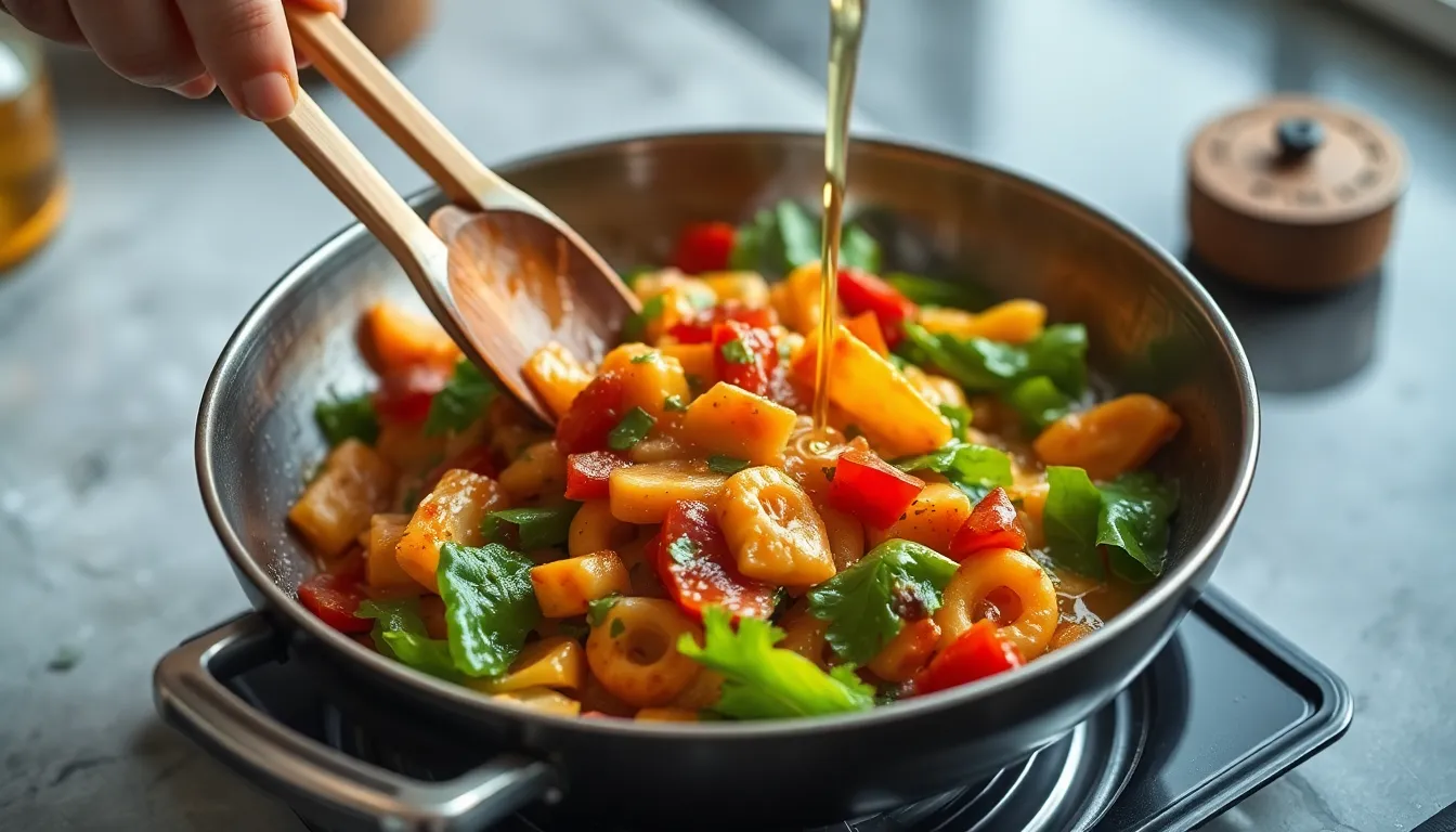Cooking salad stir fry frying oil recommendation